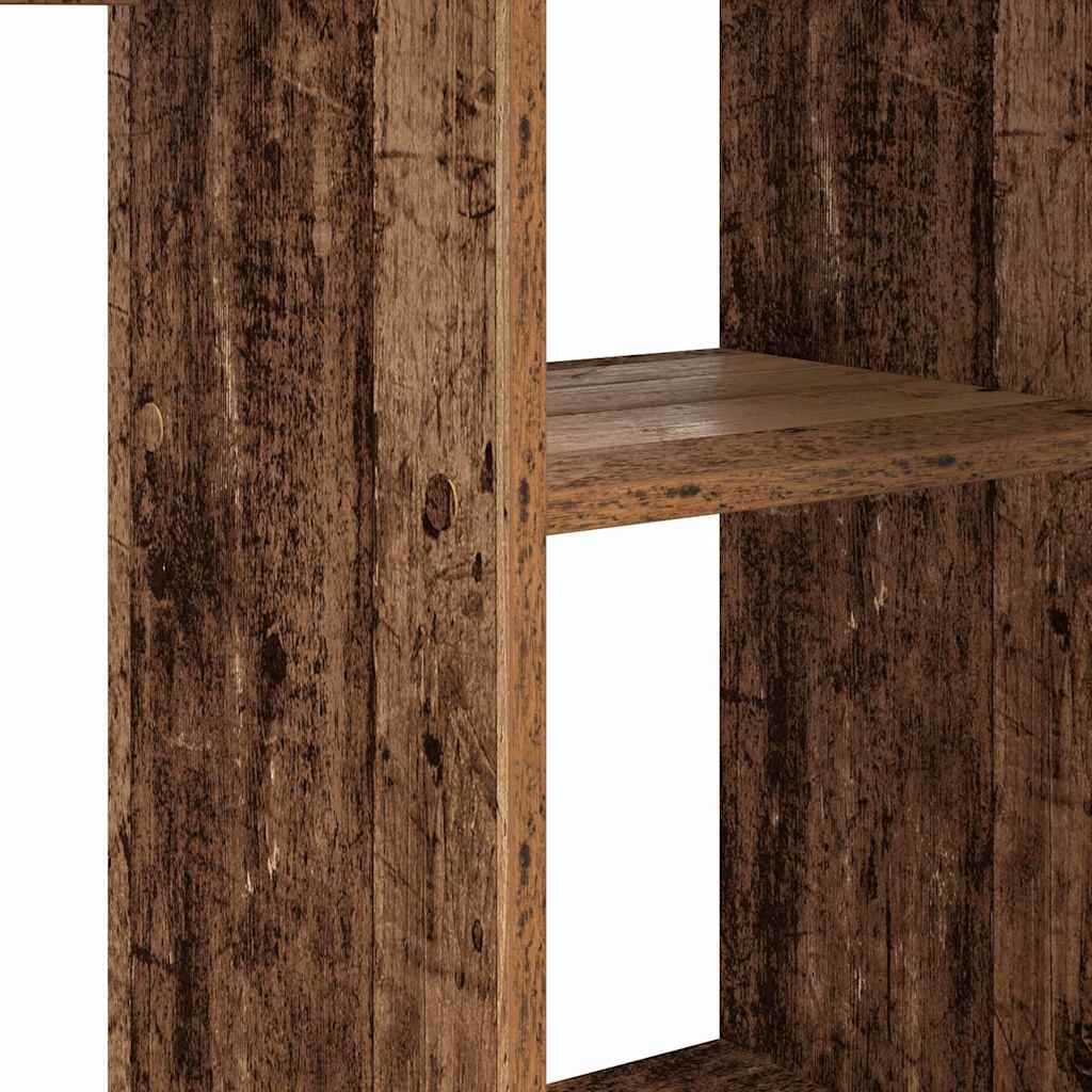 Desk with shelf reclaimed wood 142 x 102 x 73 cm engineered wood
