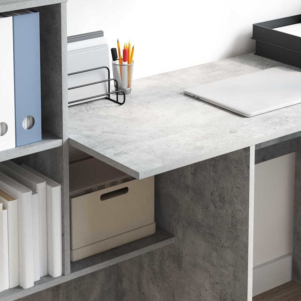 Desk Concrete Grey 131.5 x 50 x 106.5 cm Wood-based Material