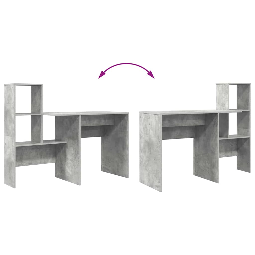 Desk Concrete Grey 131.5 x 50 x 106.5 cm Wood-based Material