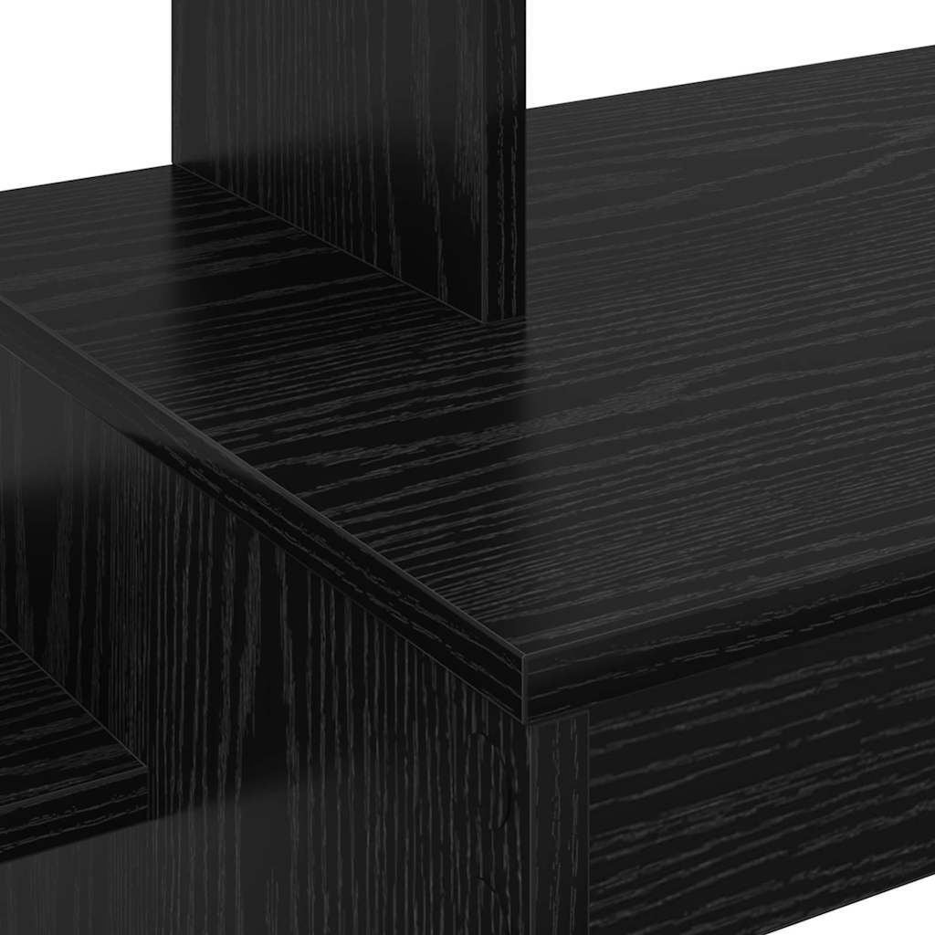 Bureau avec étagère Noir aspect chêne 100 x 40 x 90 cm