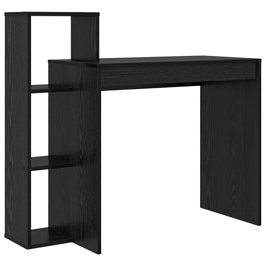 Bureau avec étagère Noir aspect chêne 100 x 40 x 90 cm