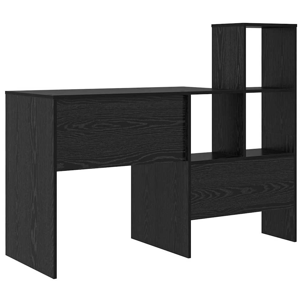 Bureau avec étagère Noir aspect chêne 100 x 40 x 90 cm