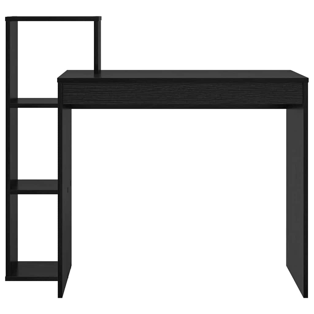 Bureau avec étagère Noir aspect chêne 100 x 40 x 90 cm