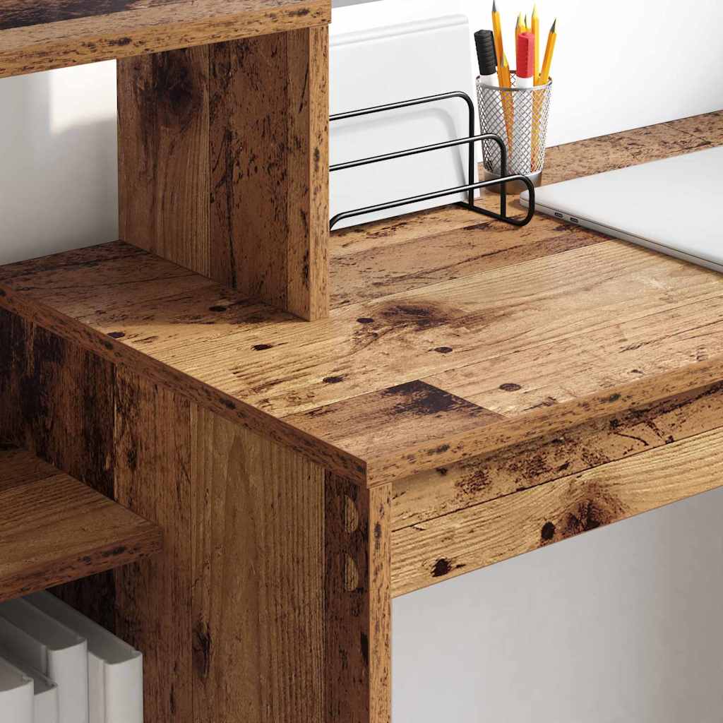 Schreibtisch mit Regal Altholz 100 x 40 x 90 cm Holzwerkstoff