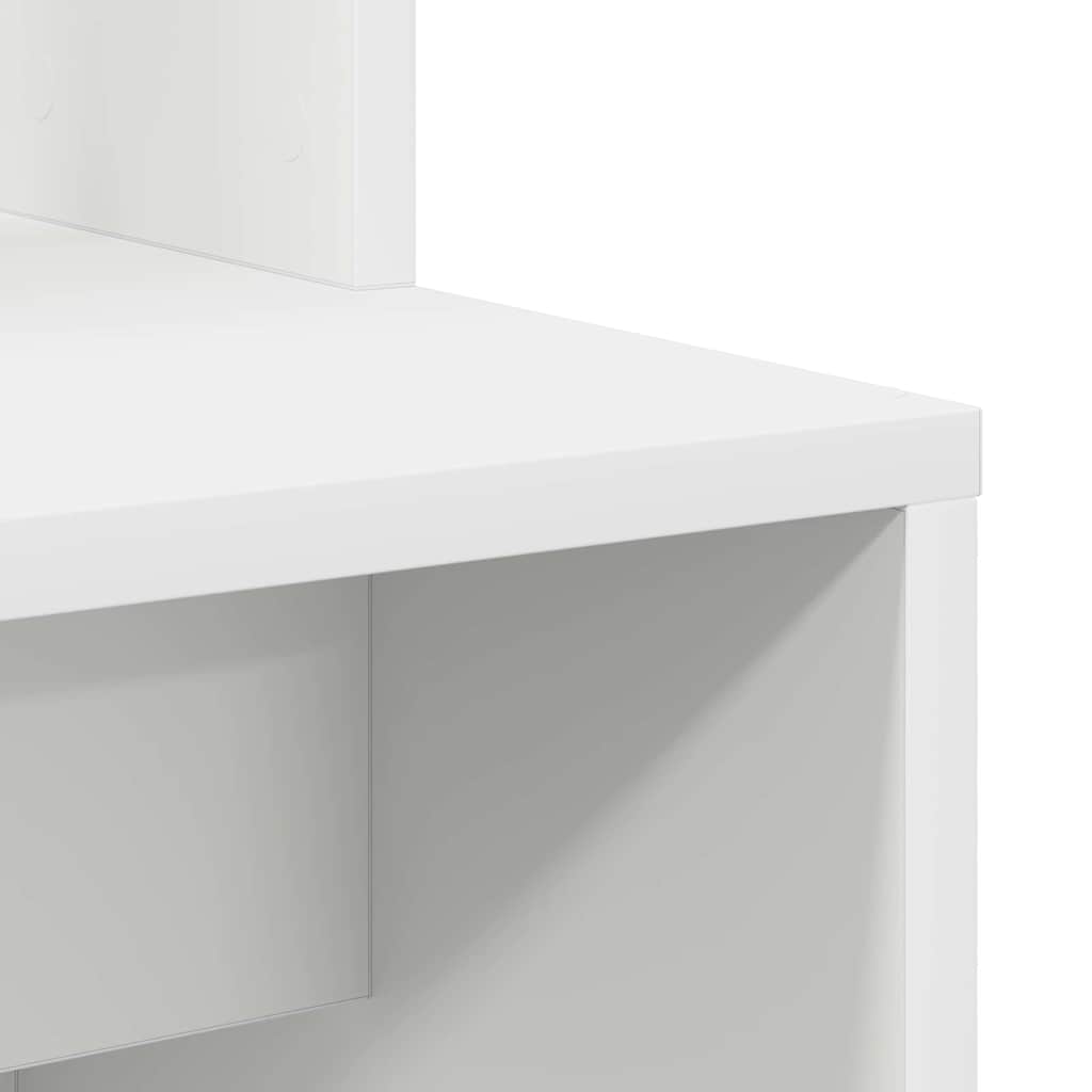 Desk with Shelves White 78.5 x 37 x 154.5 cm Engineered Wood