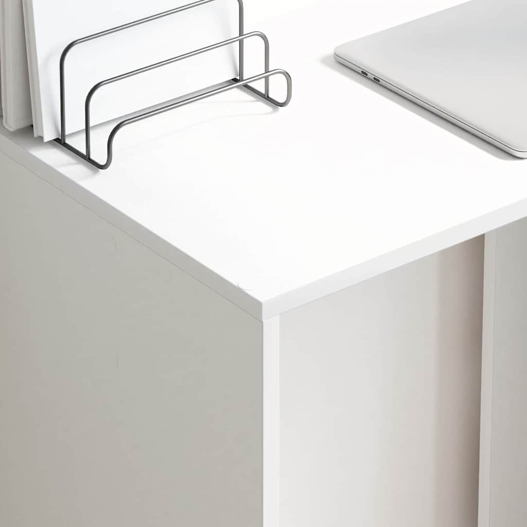 Desk with Shelves White 78.5 x 37 x 154.5 cm Engineered Wood