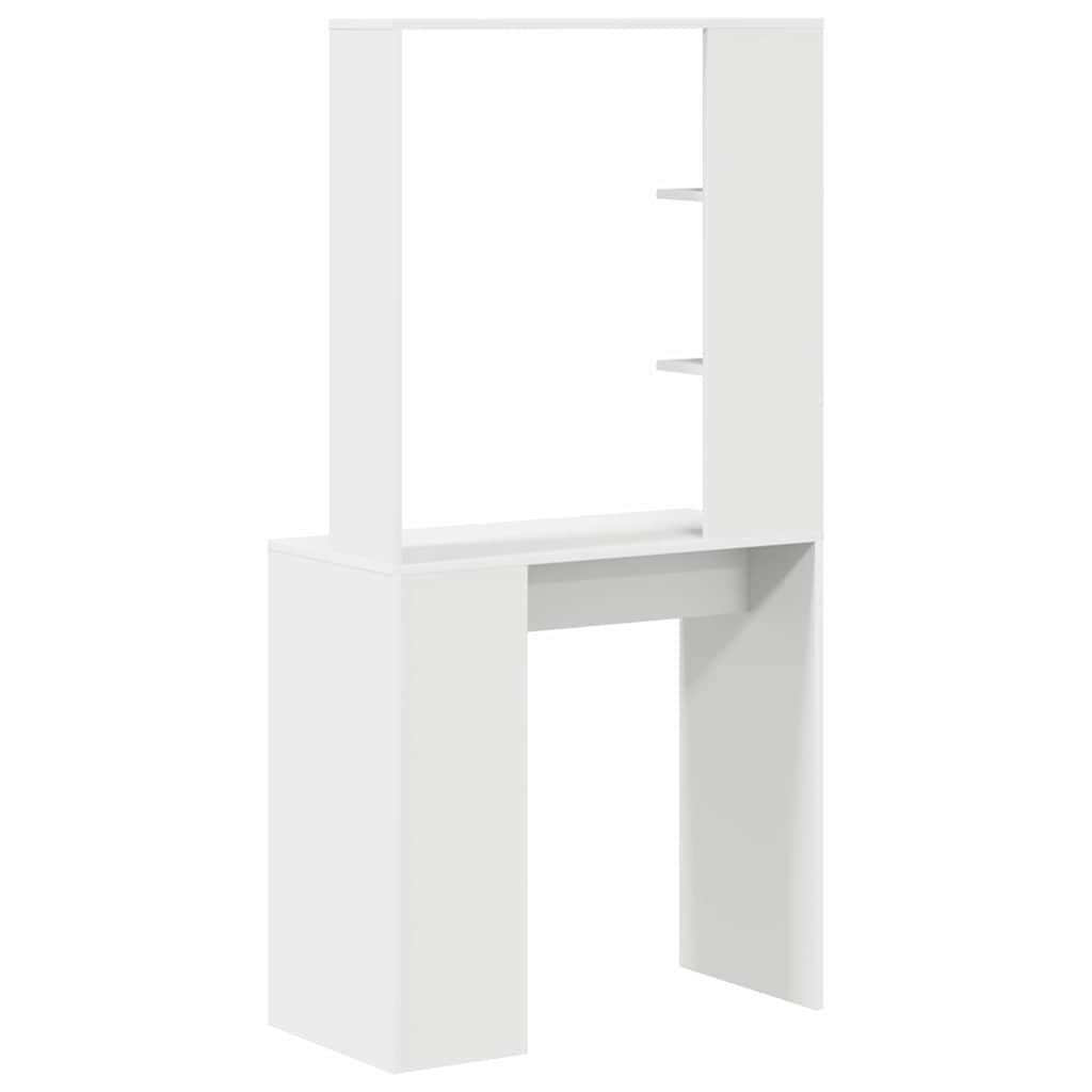 Desk with Shelves White 78.5 x 37 x 154.5 cm Engineered Wood