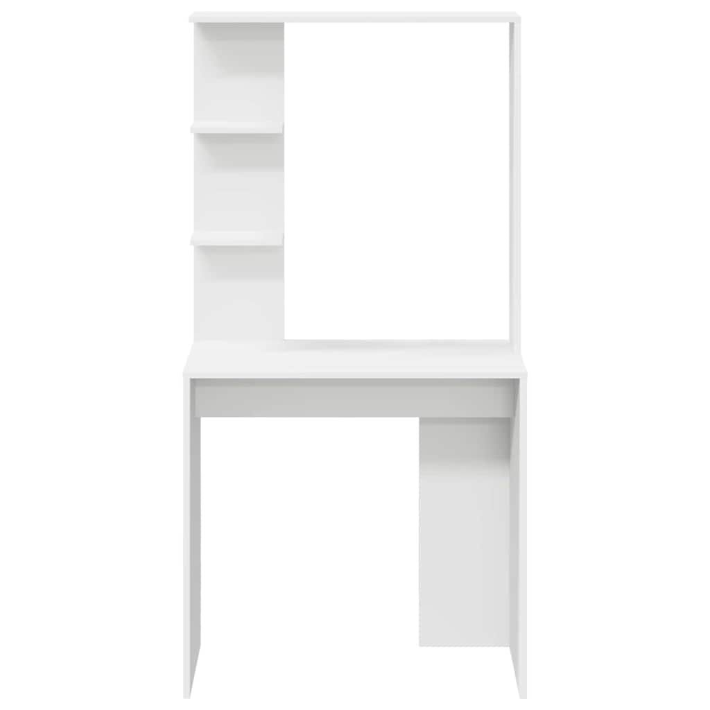Desk with Shelves White 78.5 x 37 x 154.5 cm Engineered Wood
