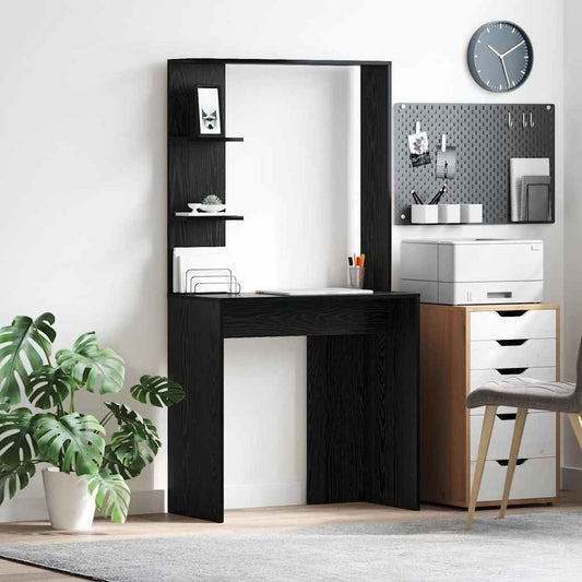 Bureau noir aspect chêne 78,5 x 37 x 154,5 cm