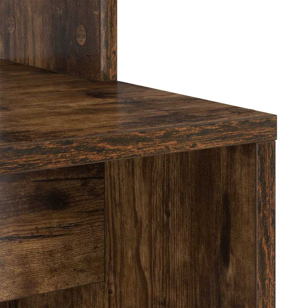 Bureau avec étagère Chêne fumé 78,5 x 37 x 154,5 cm