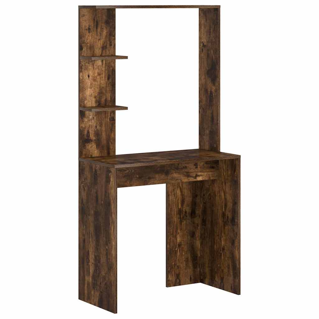 Bureau avec étagère Chêne fumé 78,5 x 37 x 154,5 cm