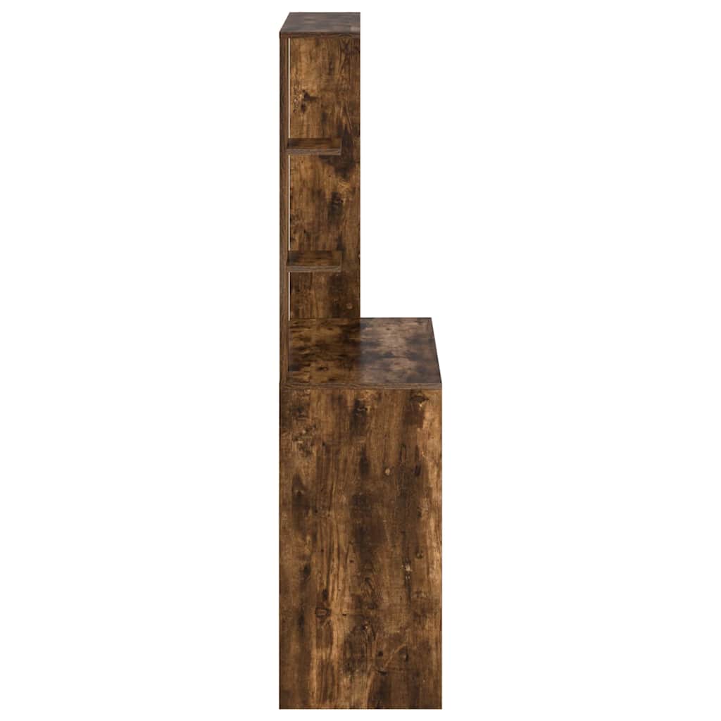 Bureau avec étagère Chêne fumé 78,5 x 37 x 154,5 cm