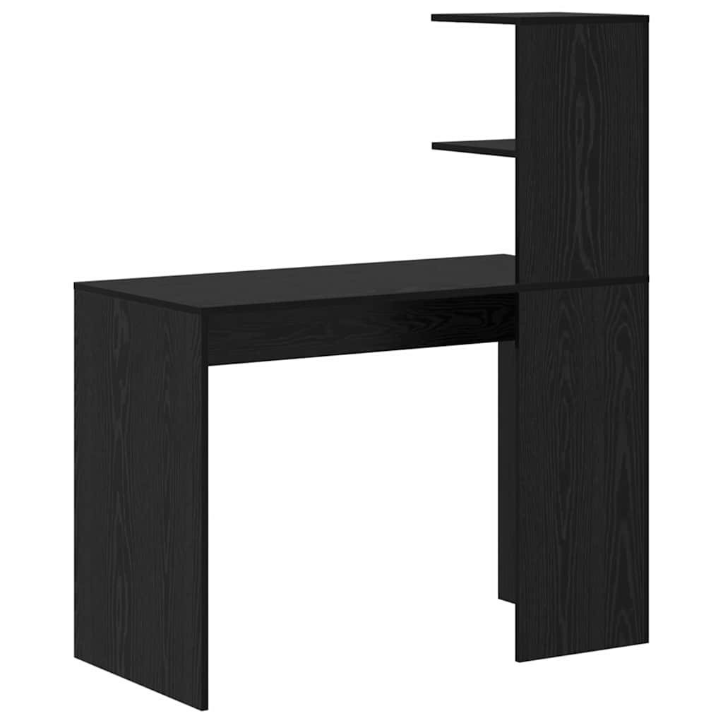 Desk with Shelf Black Oak Look 102 x 50 x 124 cm