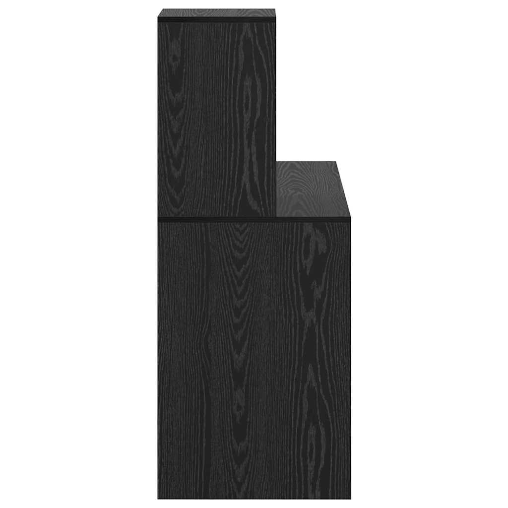 Desk with Shelf Black Oak Look 102 x 50 x 124 cm