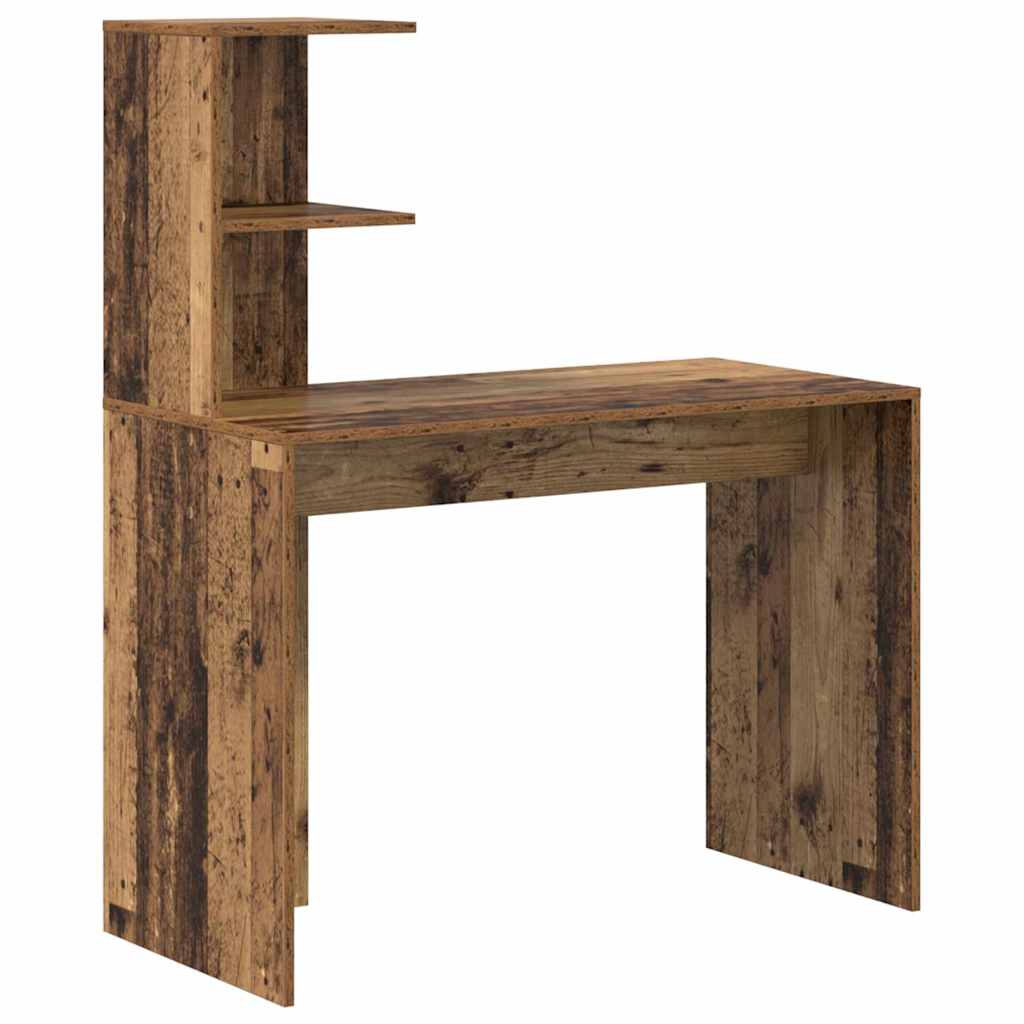 Desk with Shelf Reclaimed Wood 102 x 50 x 124 cm Engineered Wood
