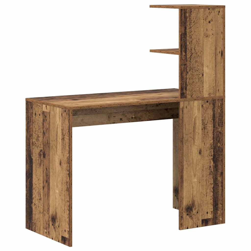 Desk with Shelf Reclaimed Wood 102 x 50 x 124 cm Engineered Wood