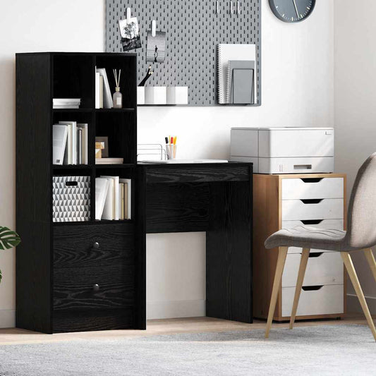 Bureau noir aspect chêne 60 x 40 x 76 cm