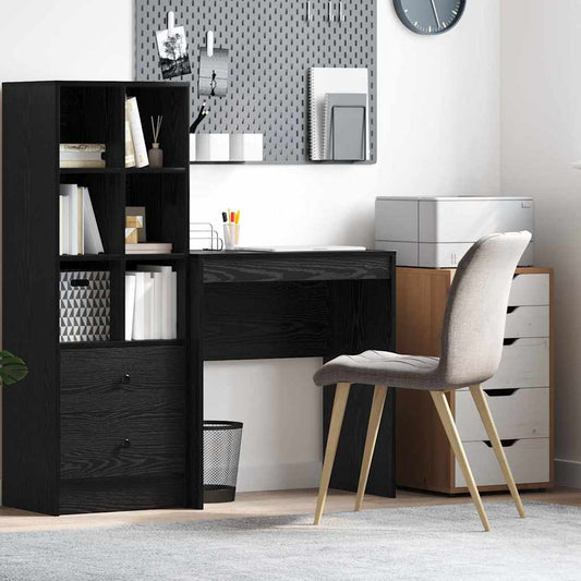 Bureau noir aspect chêne 70 x 40 x 76 cm