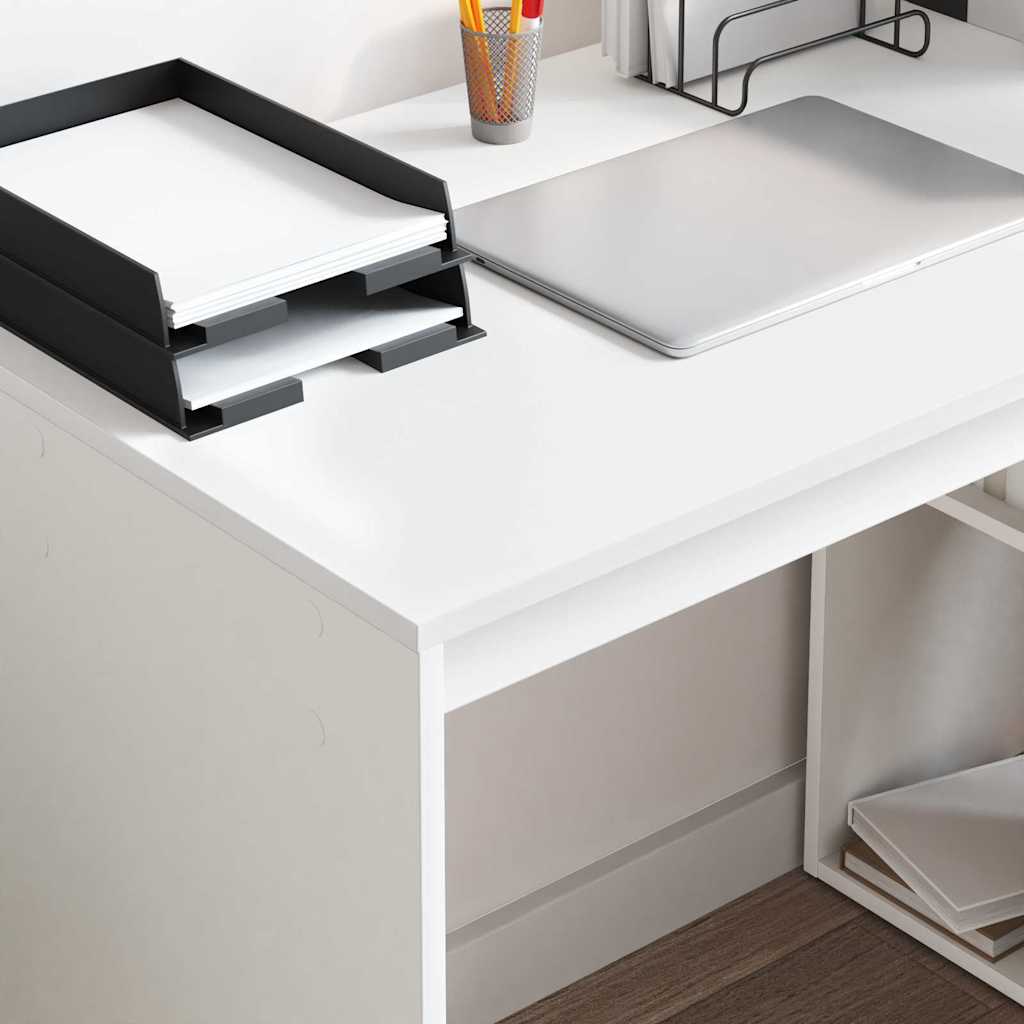 Desk with Shelf White 108 x 55 x 103.5 cm Wood-based Material