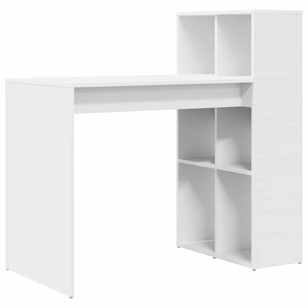 Desk with Shelf White 108 x 55 x 103.5 cm Wood-based Material