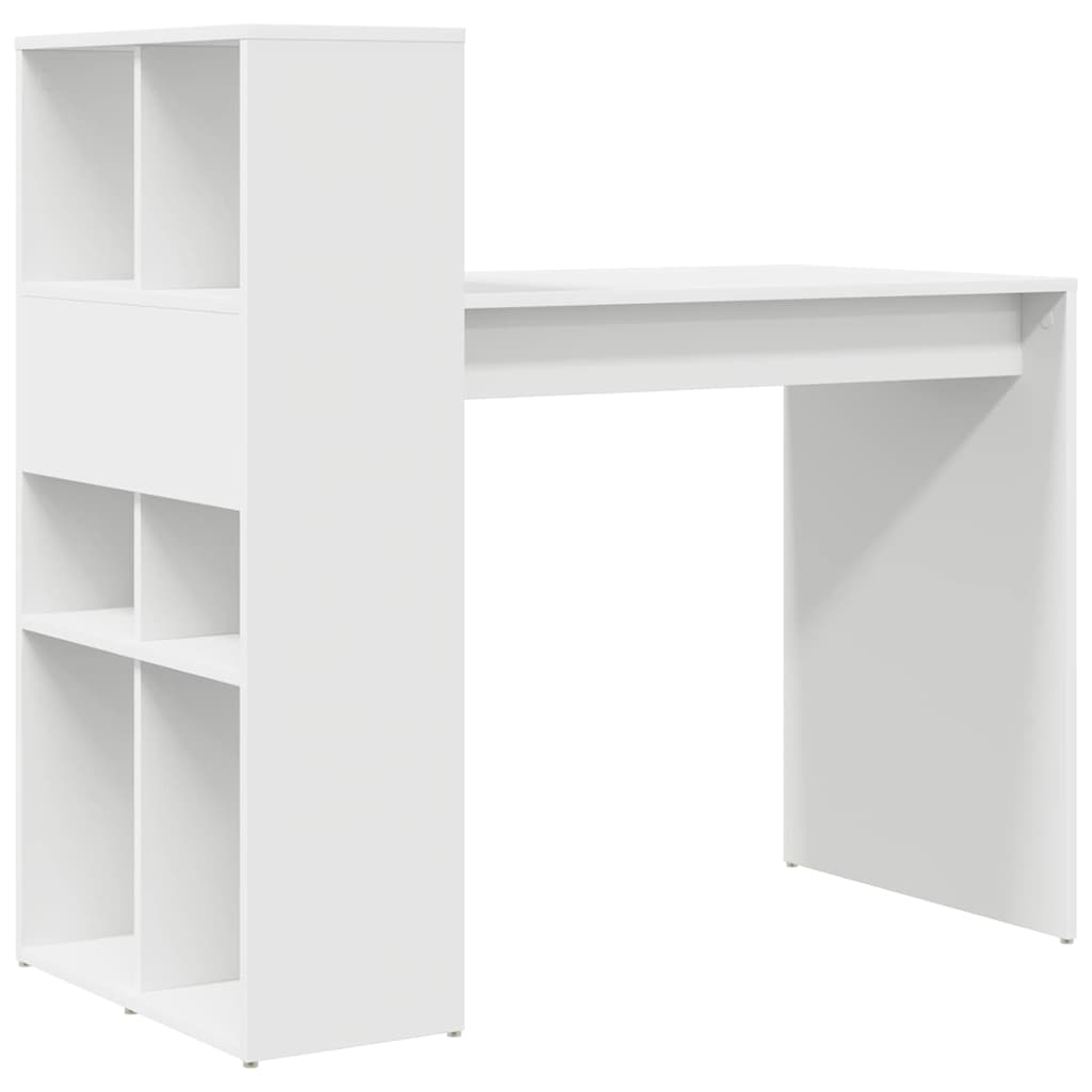 Desk with Shelf White 108 x 55 x 103.5 cm Wood-based Material