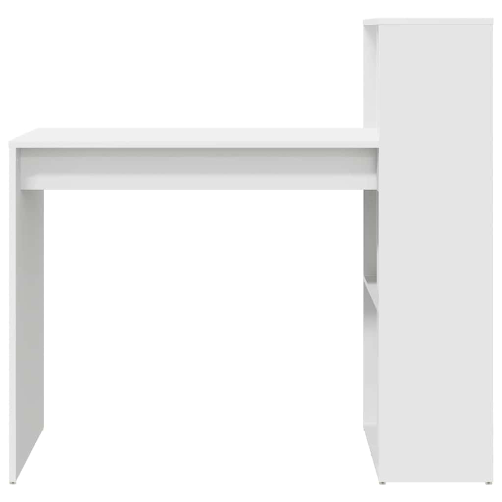 Desk with Shelf White 108 x 55 x 103.5 cm Wood-based Material
