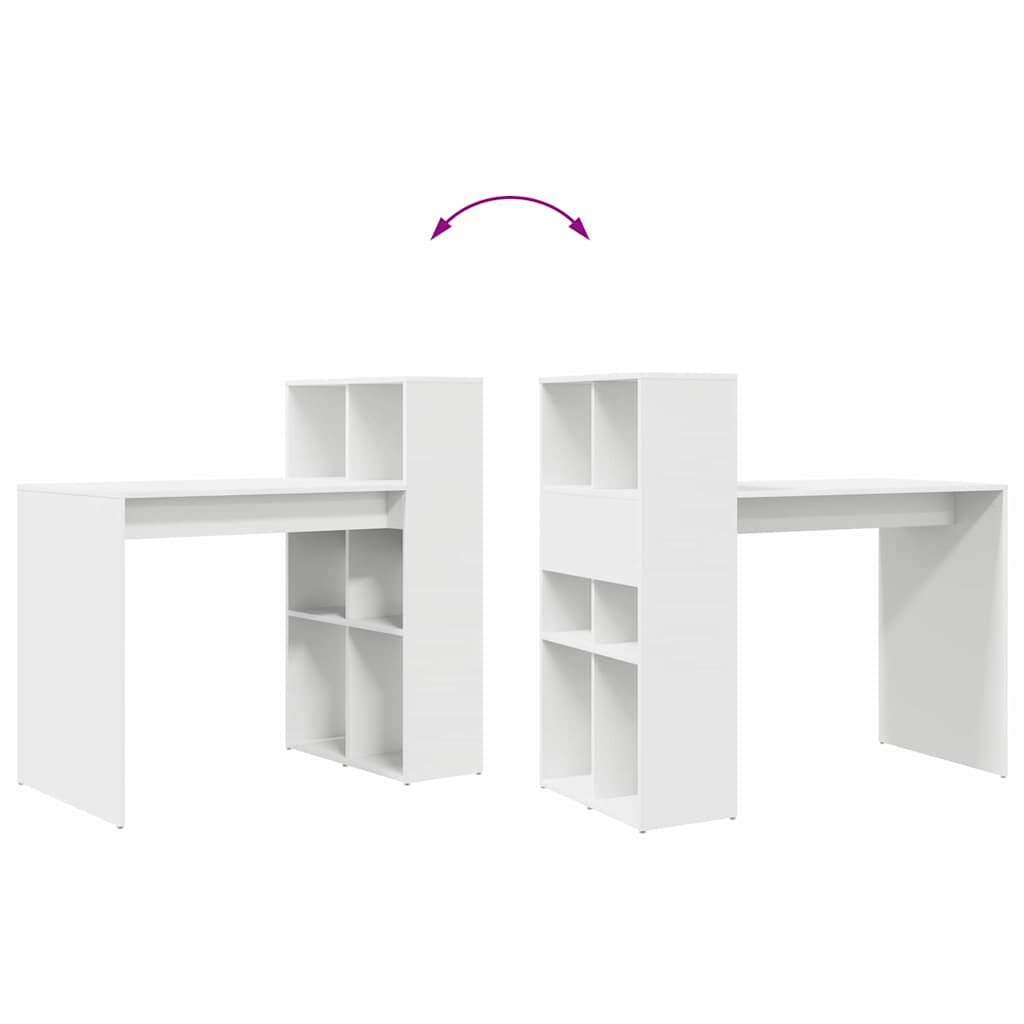 Desk with Shelf White 108 x 55 x 103.5 cm Wood-based Material