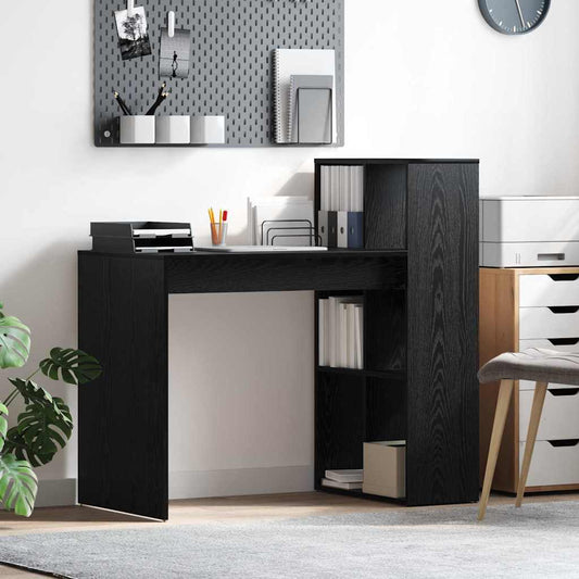 Bureau avec étagère imitation chêne noir 108 x 55 x 103,5 cm