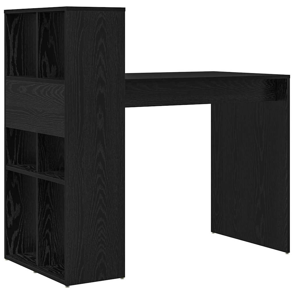 Schreibtisch mit Regal Schwarz Eichen-Optik 108 x 55 x 103.5 cm