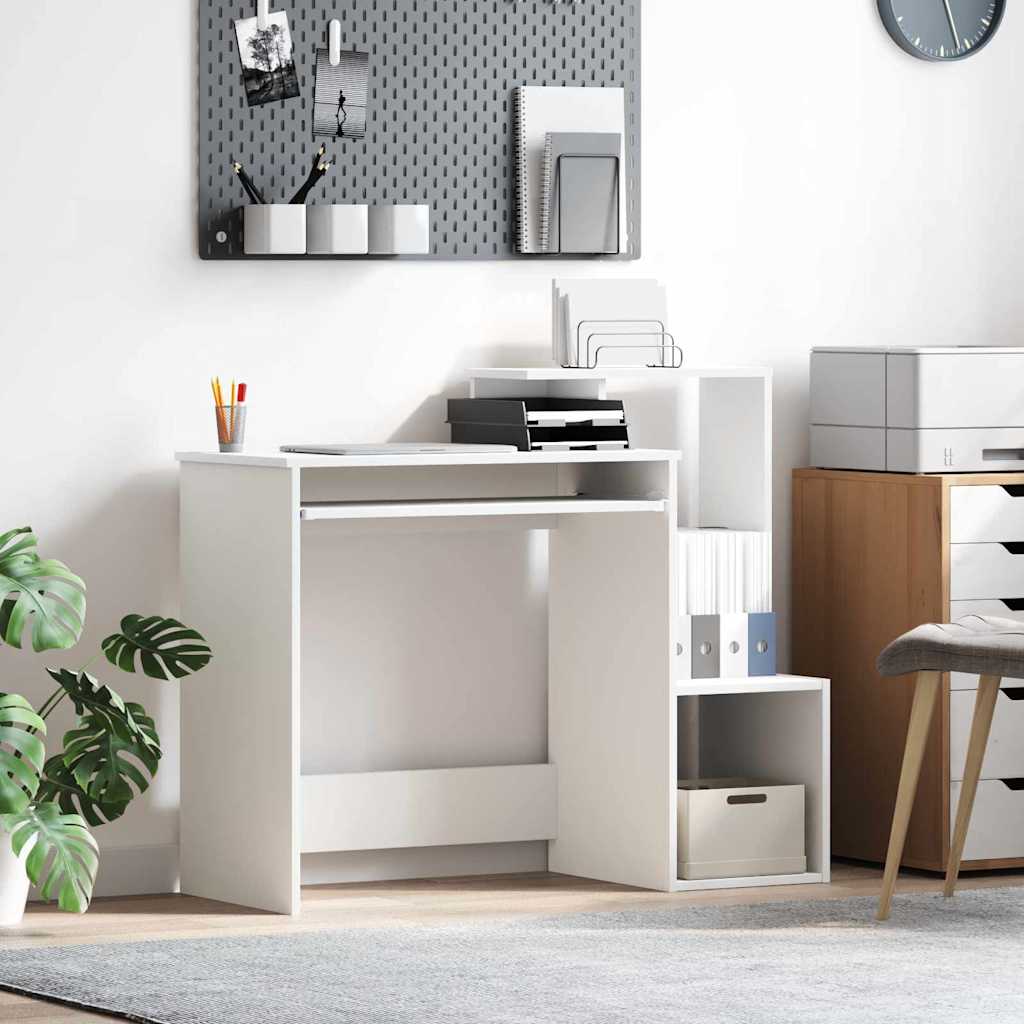 Desk with Shelf White 106 x 41 x 88.5 cm Engineered Wood