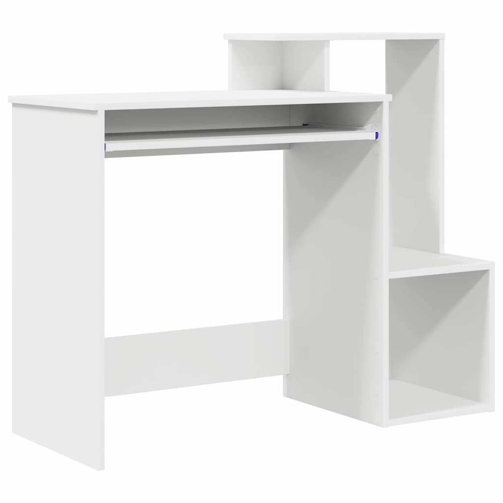 Desk with Shelf White 106 x 41 x 88.5 cm Engineered Wood