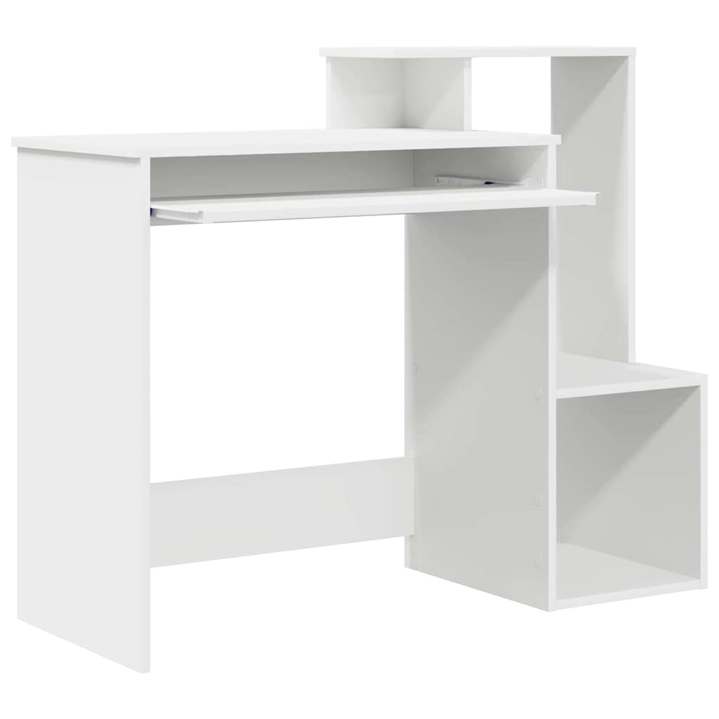 Desk with Shelf White 106 x 41 x 88.5 cm Engineered Wood