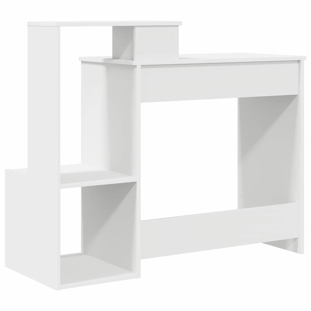 Desk with Shelf White 106 x 41 x 88.5 cm Engineered Wood