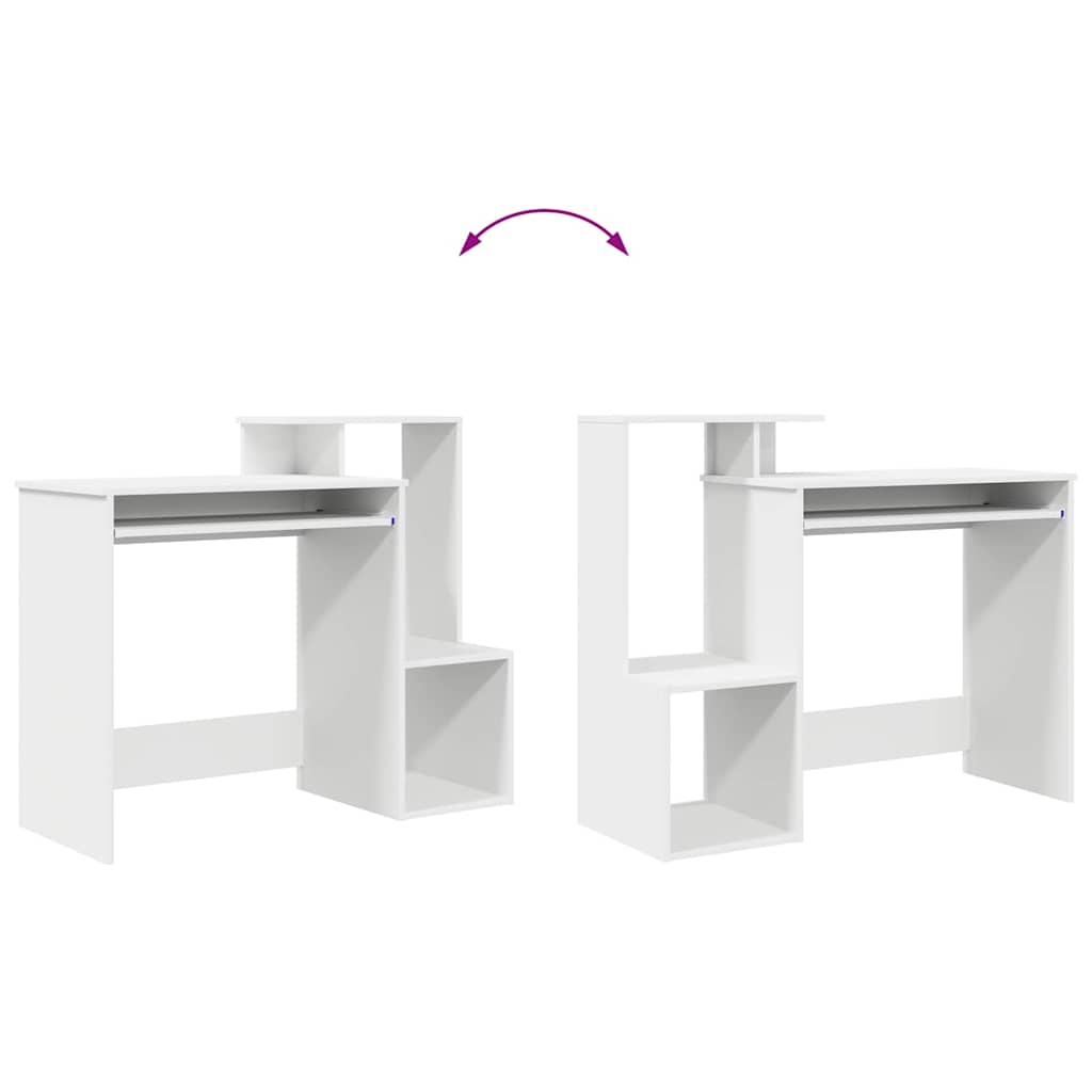 Desk with Shelf White 106 x 41 x 88.5 cm Engineered Wood