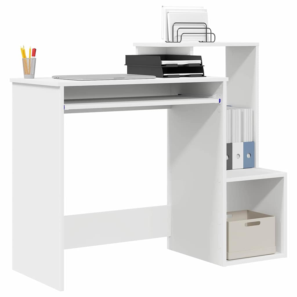 Desk with Shelf White 106 x 41 x 88.5 cm Engineered Wood