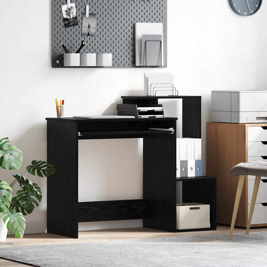 Bureau avec étagères noir aspect chêne 106 x 41 x 88,5 cm