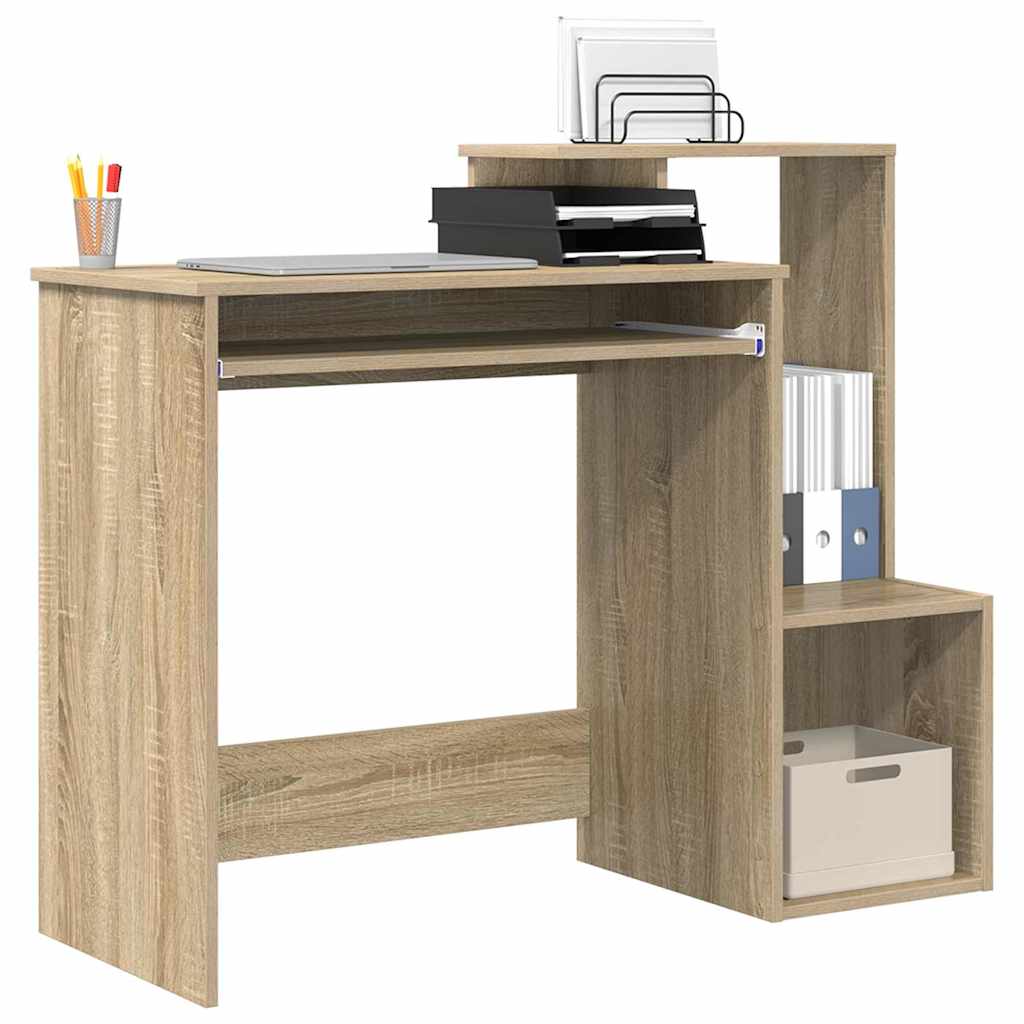 Desk Sonoma oak 106 x 41 x 88.5 cm engineered wood
