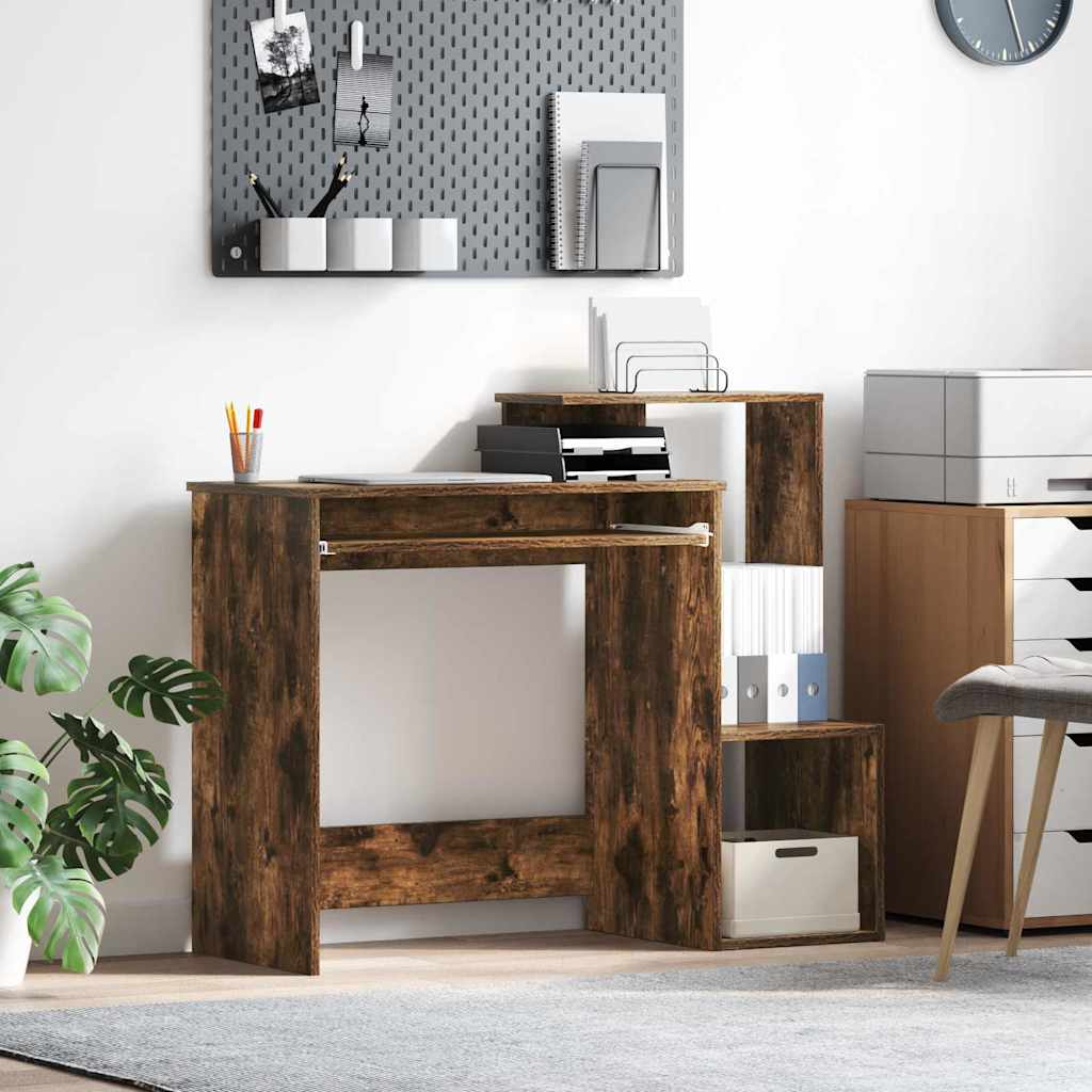 Desk Smoked Oak 106 x 41 x 88.5 cm Engineered Wood