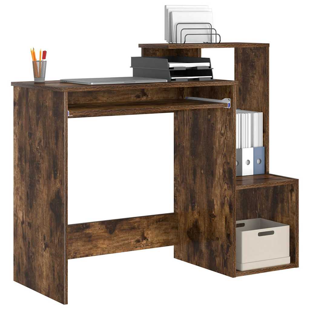 Desk Smoked Oak 106 x 41 x 88.5 cm Engineered Wood