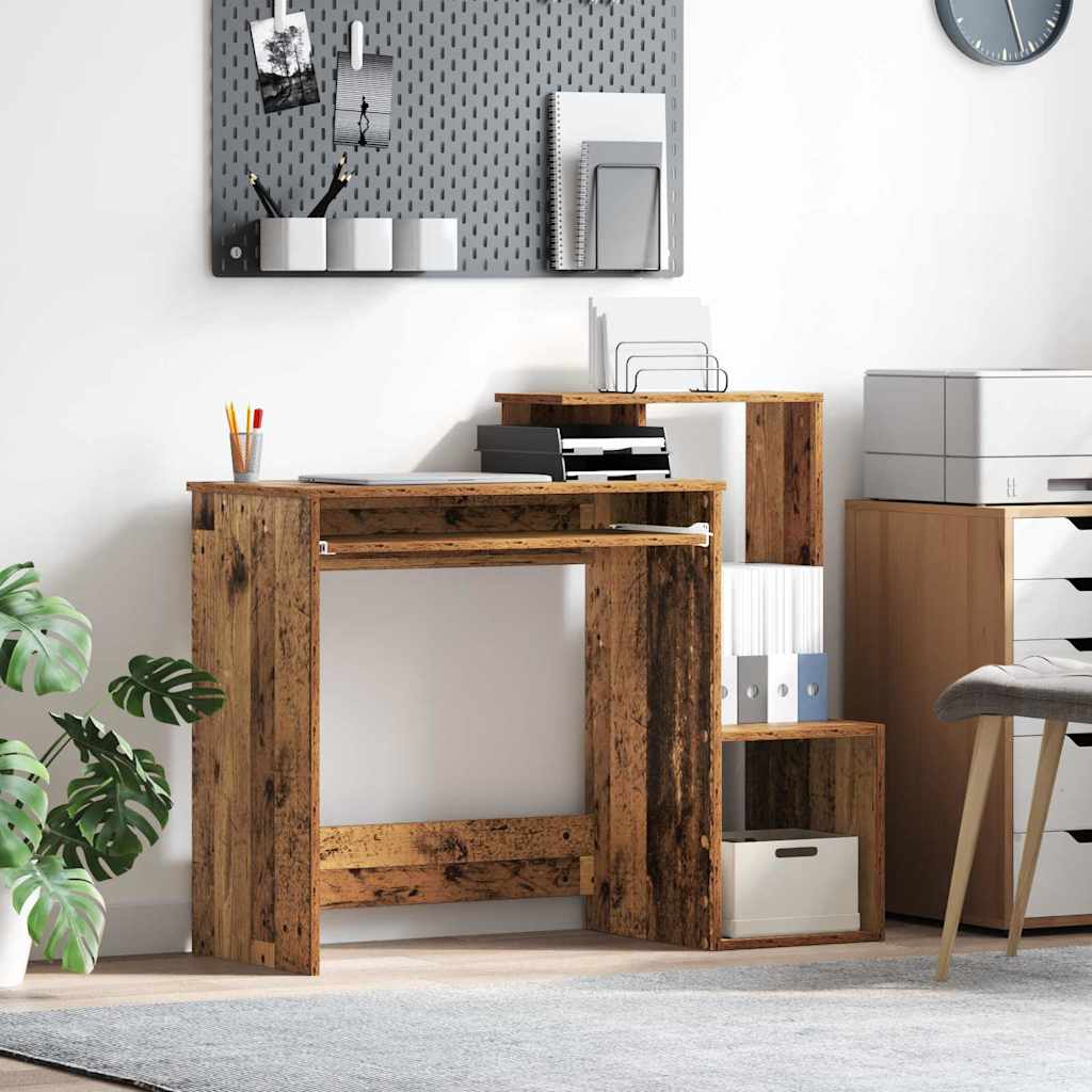 Desk with Shelf Reclaimed Wood 106 x 41 x 88.5 cm Engineered Wood