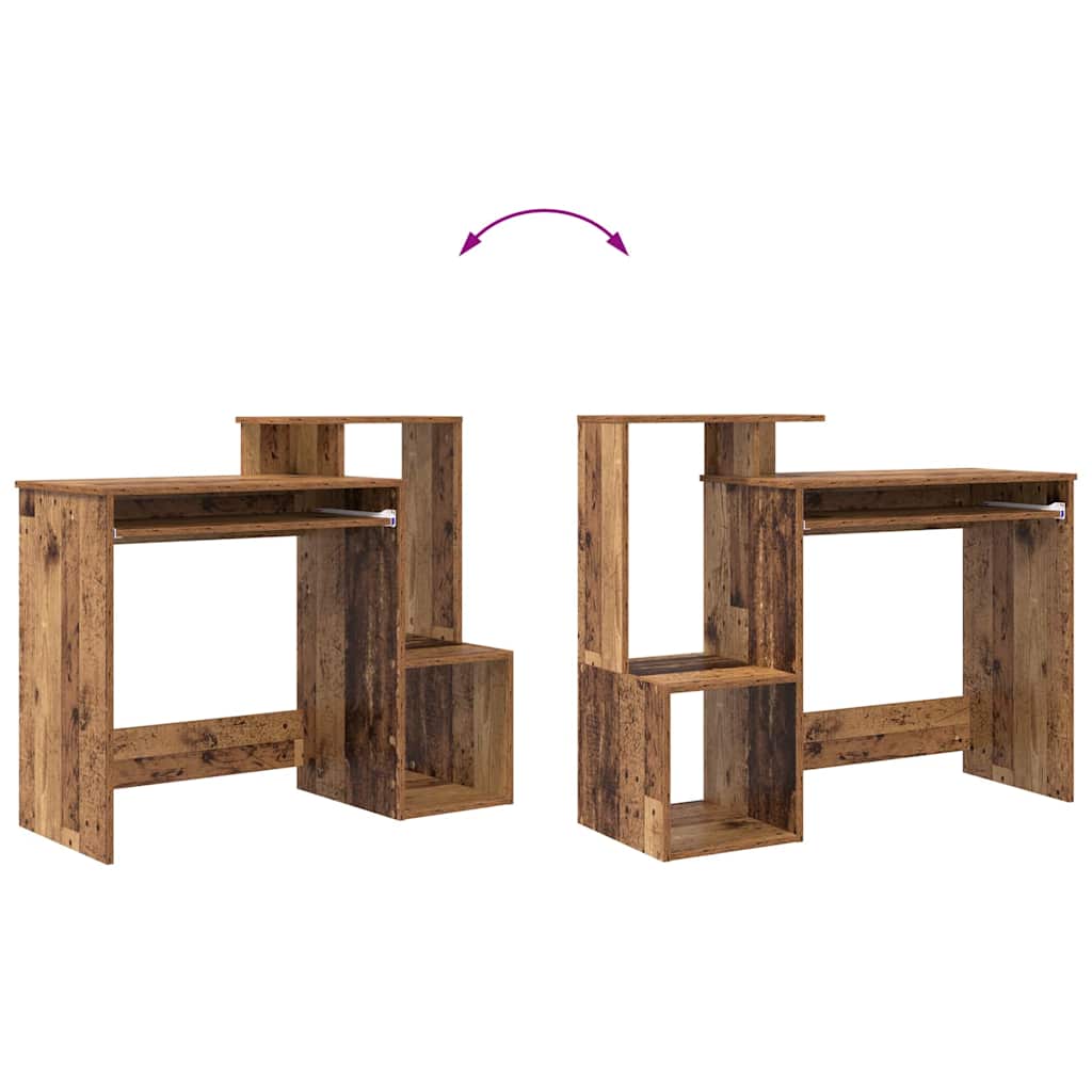 Desk with Shelf Reclaimed Wood 106 x 41 x 88.5 cm Engineered Wood
