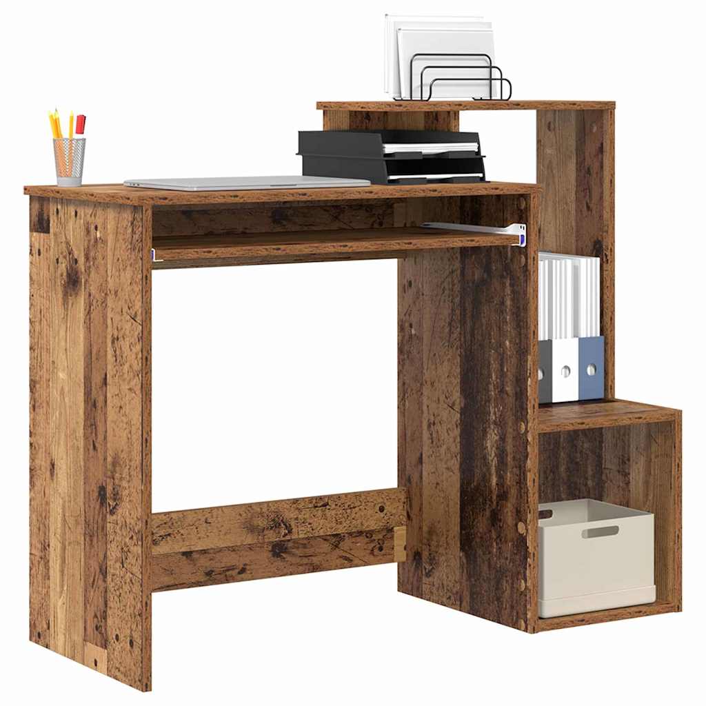 Desk with Shelf Reclaimed Wood 106 x 41 x 88.5 cm Engineered Wood