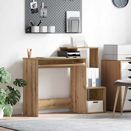 Bureau chêne artisan 106 x 41 x 88.5 cm bois reconstitué