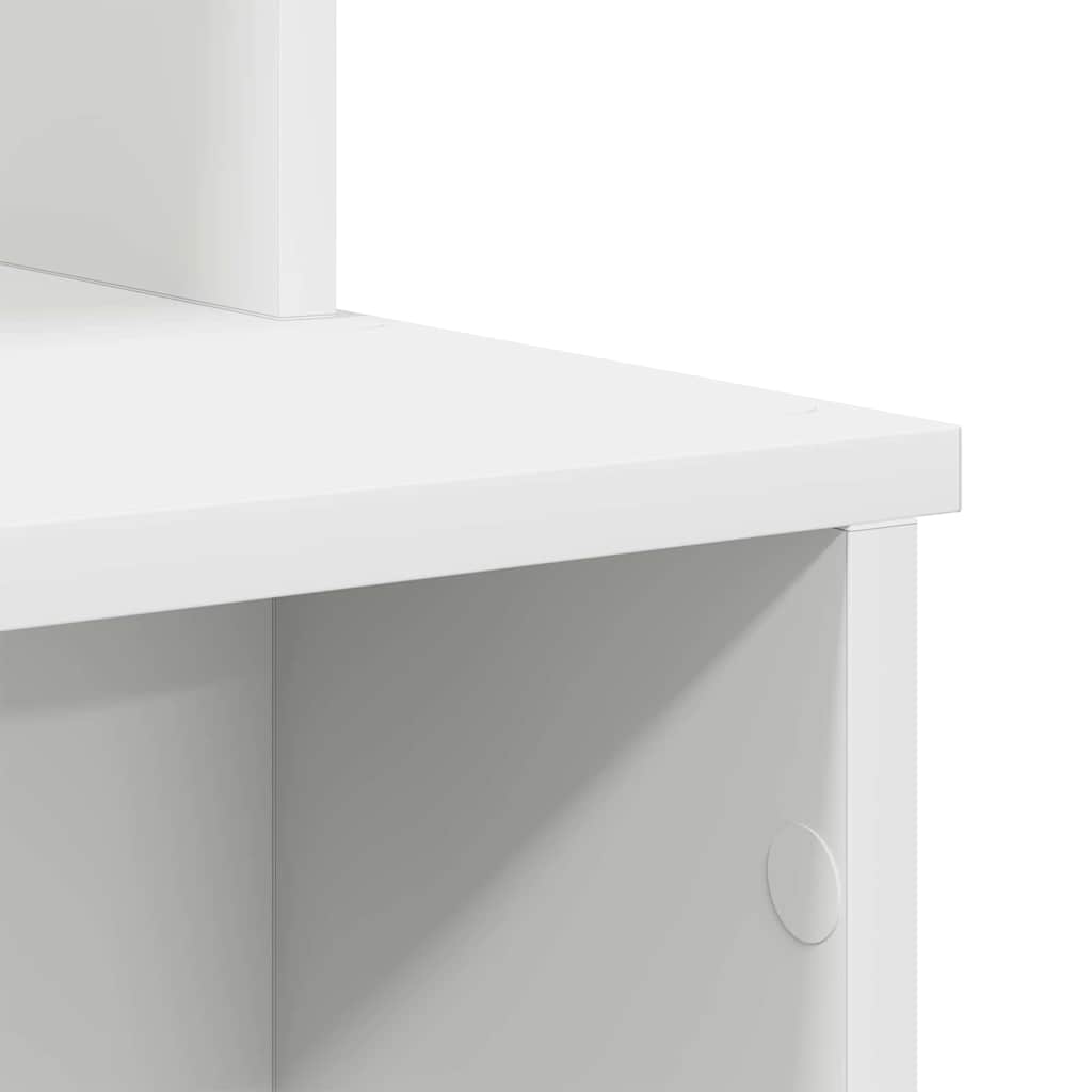 Desk with Shelf White 120.5 x 44 x 88.5 cm Engineered Wood