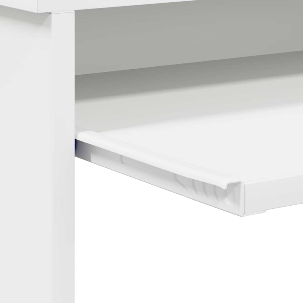 Desk with Shelf White 120.5 x 44 x 88.5 cm Engineered Wood