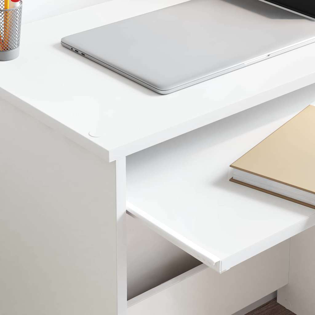 Desk with Shelf White 120.5 x 44 x 88.5 cm Engineered Wood