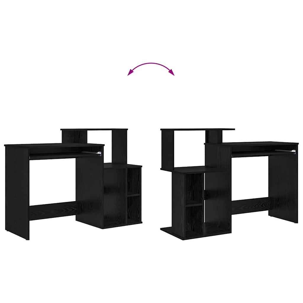 Desk Black Oak-Effect 120.5 x 44 x 88.5 cm