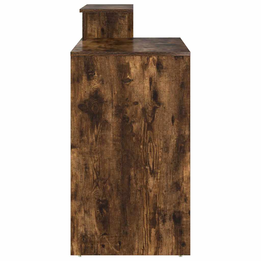Desk with Shelf Smoked Oak 120.5 x 44 x 88.5 cm
