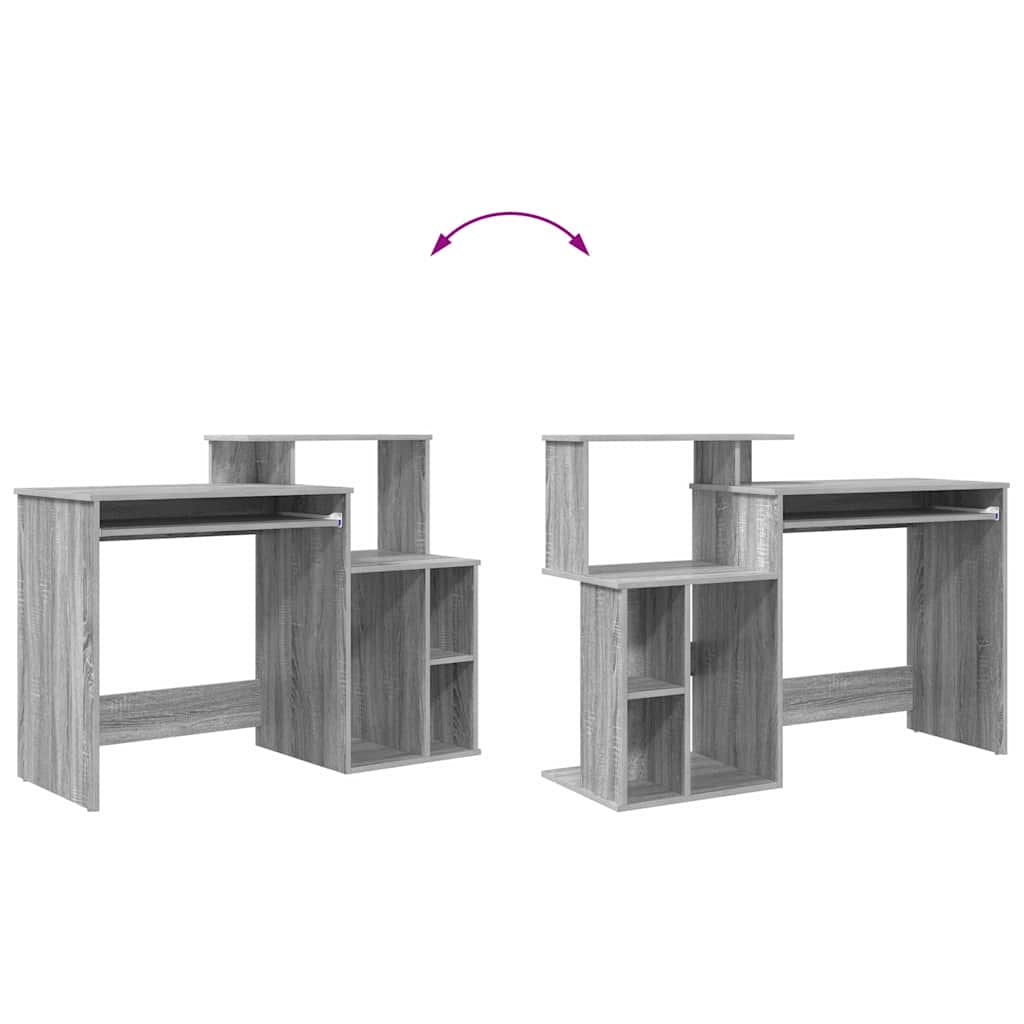 Desk Grey Sonoma 120.5 x 44 x 88.5 cm Engineered Wood