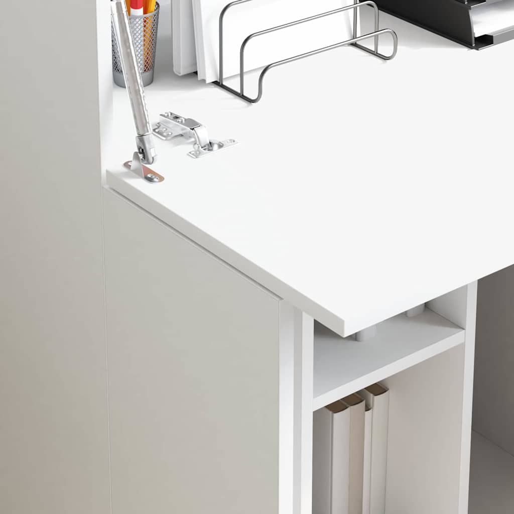 Desk with Door White 71.5 x 31.5 x 106.5 cm Engineered Wood